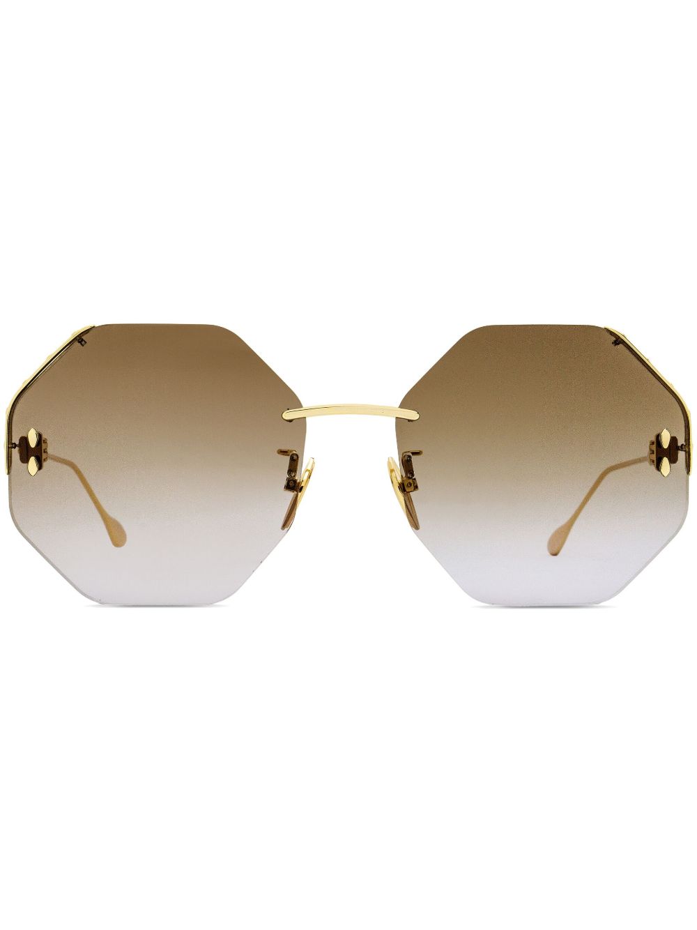 Isabel Marant Eyewear 几何形无框太阳眼镜 - 金色