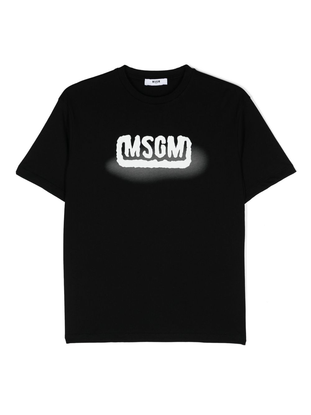 MSGM Kids logo印花棉T恤 - 黑色