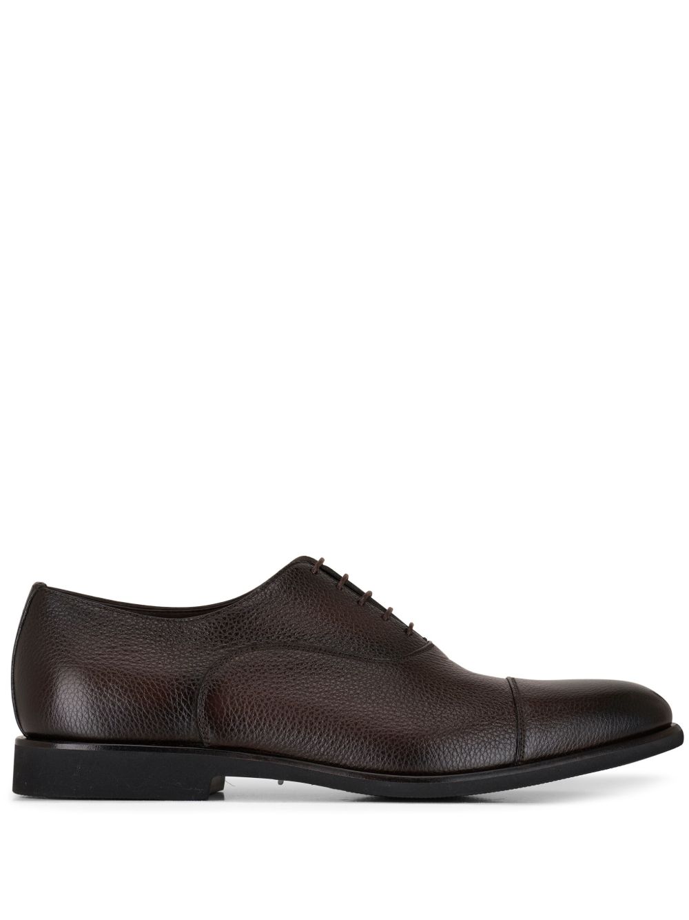 Santoni 粒面皮质牛津鞋 - 褐色