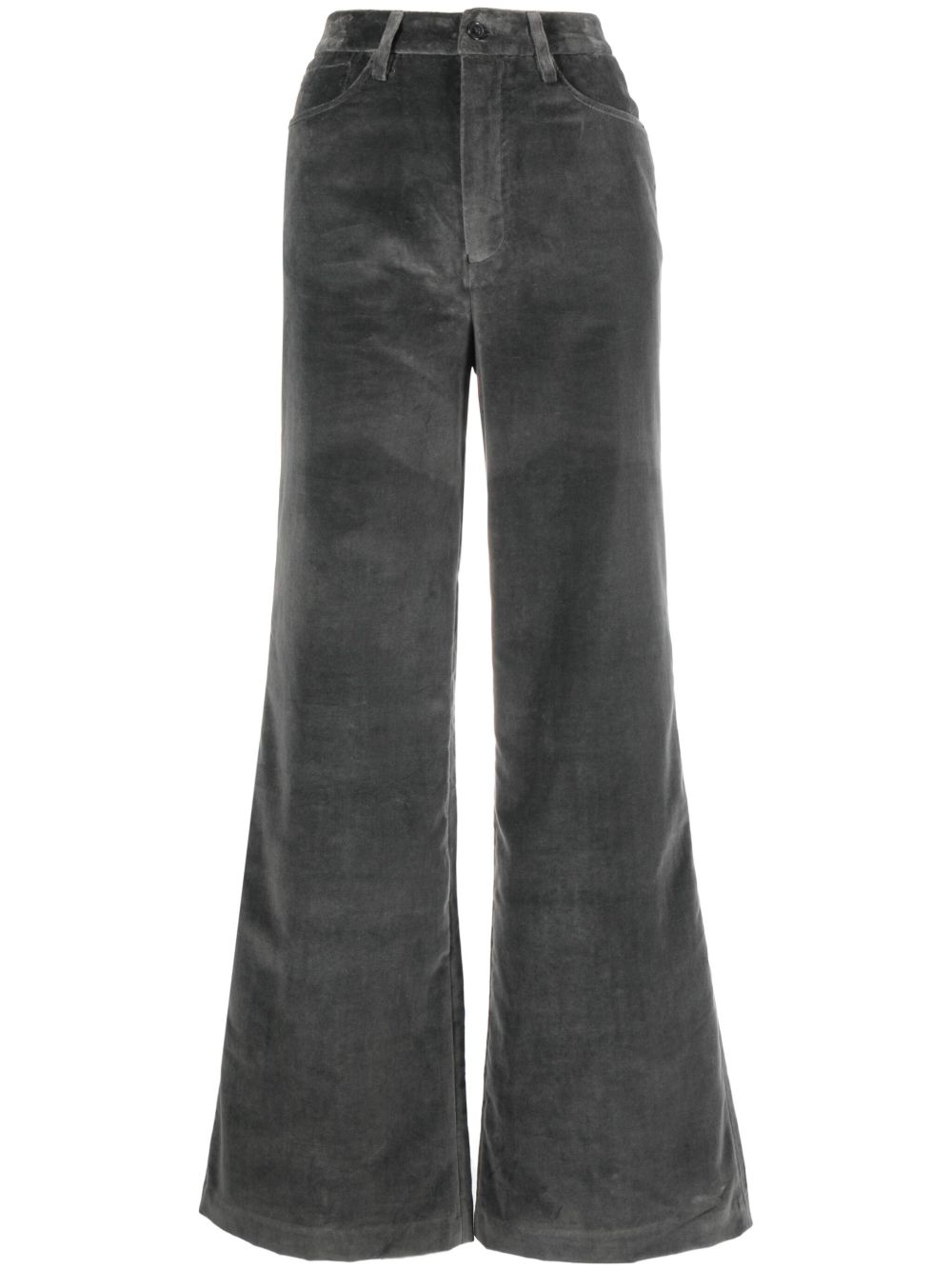 Officine Generale 高腰丝绒喇叭裤 - 灰色