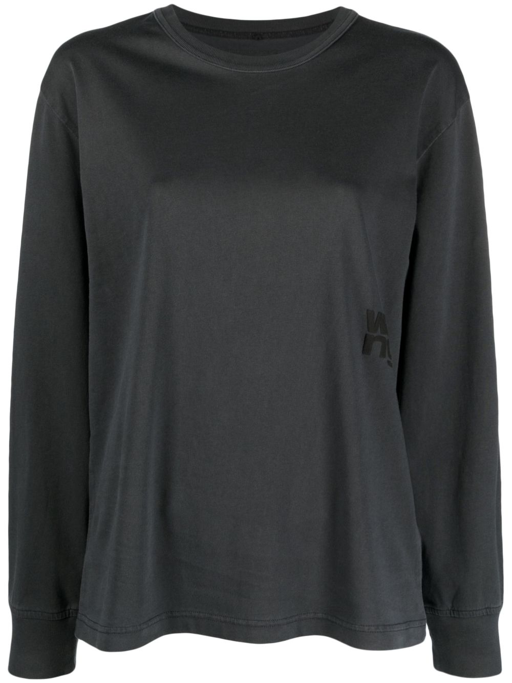Alexander Wang logo贴花T恤 - 灰色