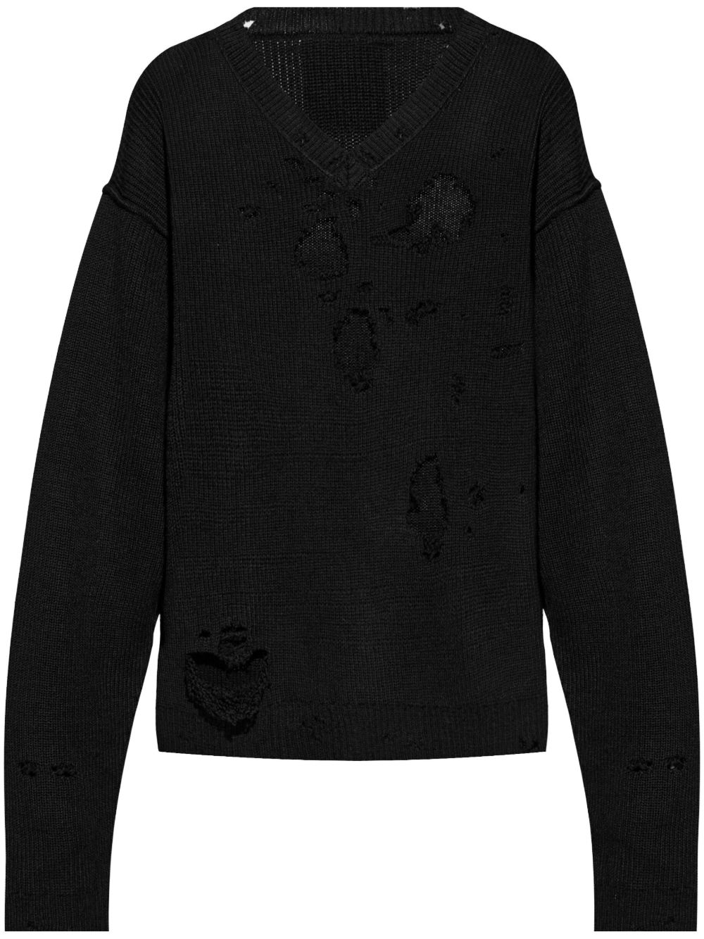 VETEMENTS 仿旧效果毛衣 - 黑色