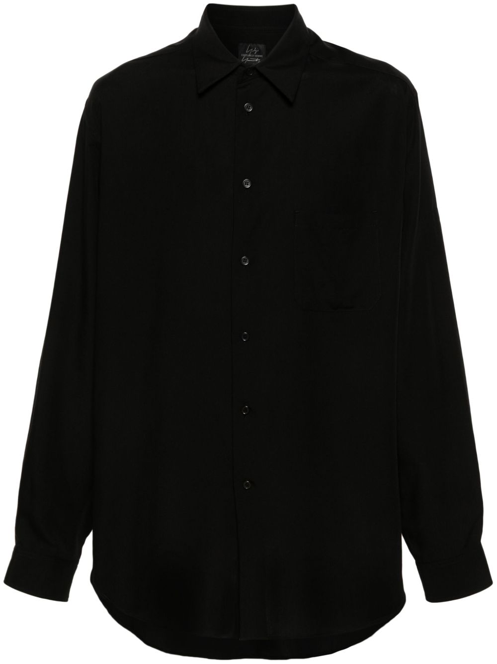 Yohji Yamamoto 排扣长袖衬衫 - 黑色