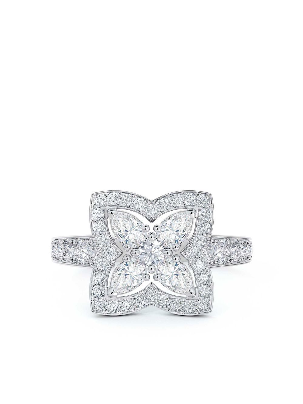 De Beers Jewellers 18K白金 Enchanted Lotus 钻石戒指 - 白色