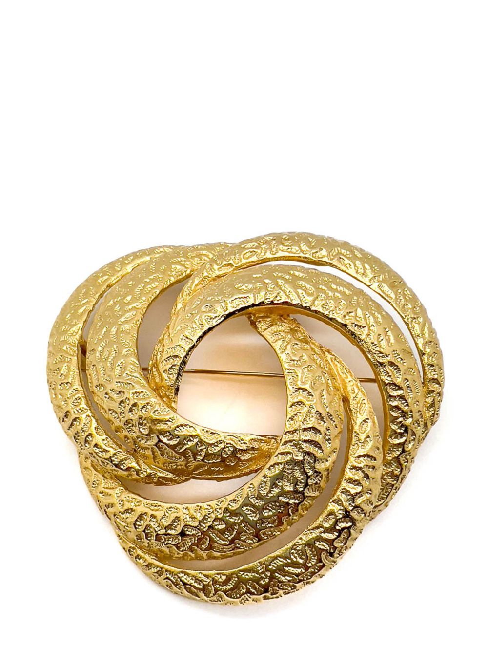 Jennifer Gibson Jewellery Vintage Christian Dior Grande Embellished Knot Brooch 1980s - 金色
