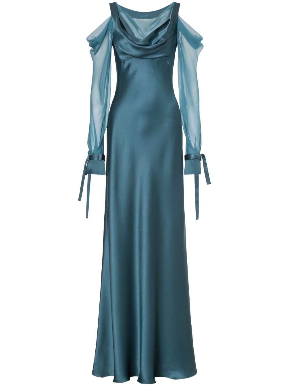 Alberta Ferretti 垂坠露肩礼服 - 蓝色