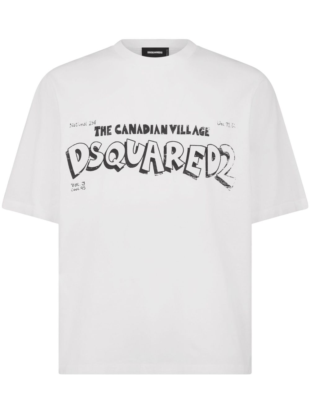 DSQUARED2 logo印花棉T恤 - 白色