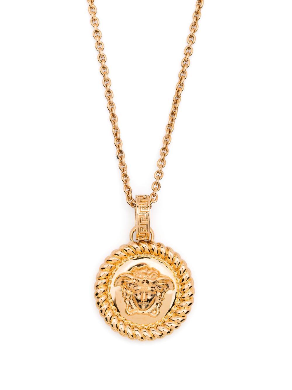 Versace 美杜莎头像吊饰项链 - 金色