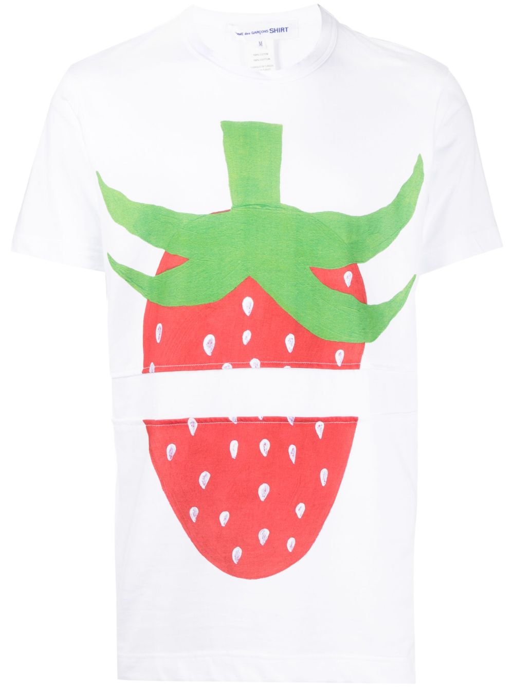 Comme Des Garçons Shirt 草莓印花棉T恤 - 白色