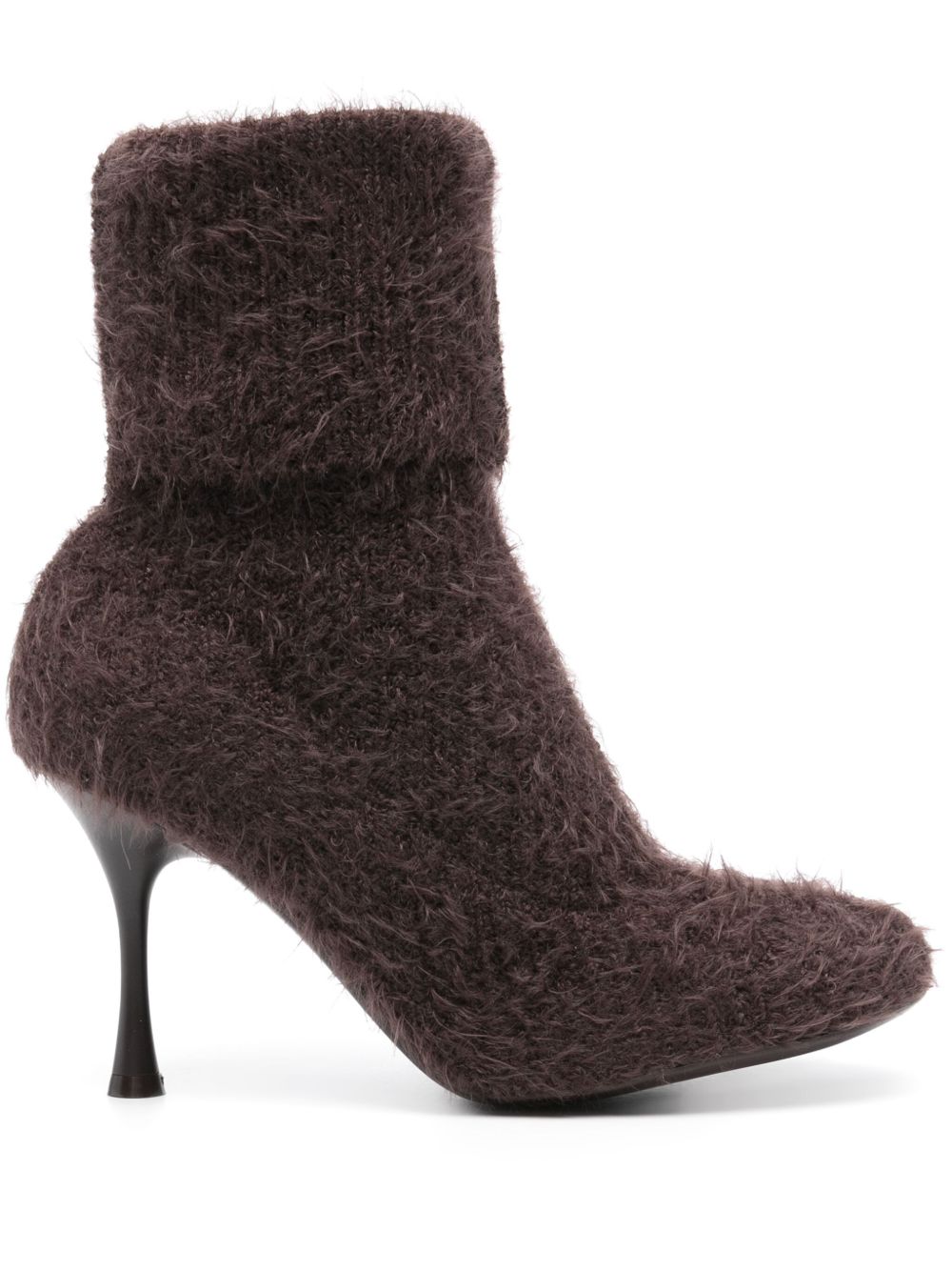 Gianvito Rossi 针织高跟及踝靴（8.5厘米） - 褐色