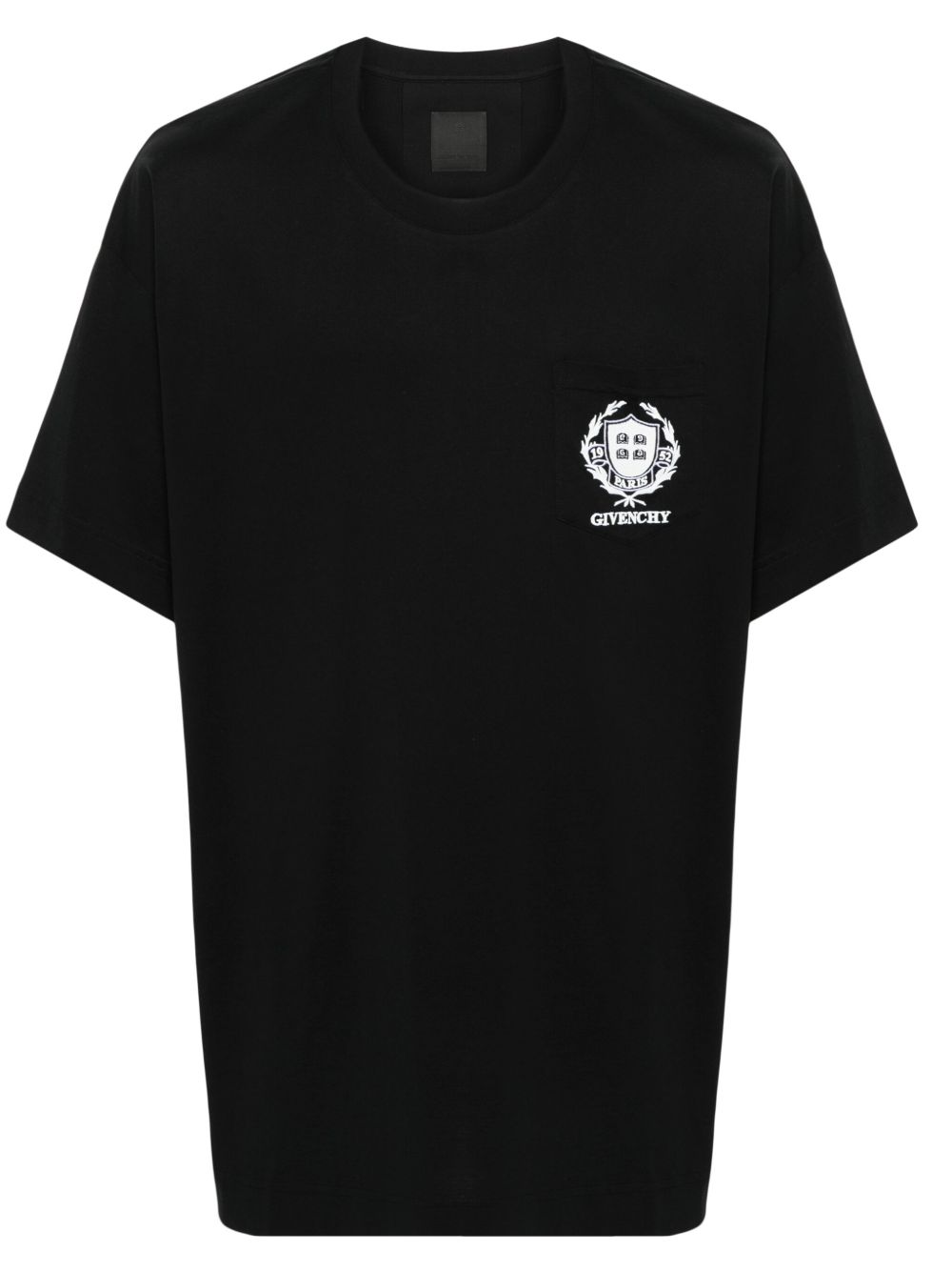Givenchy logo刺绣棉T恤 - 黑色