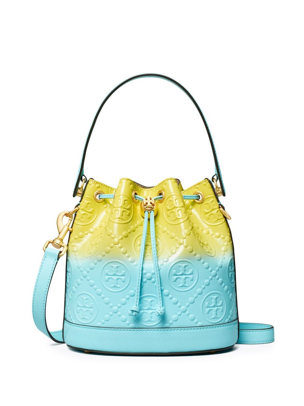 Tory Burch 经典logo压纹水桶包 - 蓝色