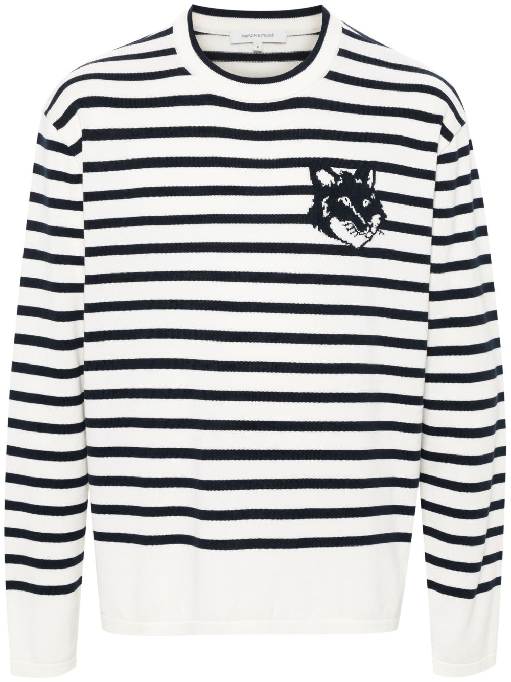 Maison Kitsuné Fox 图案棉毛衣 - 蓝色