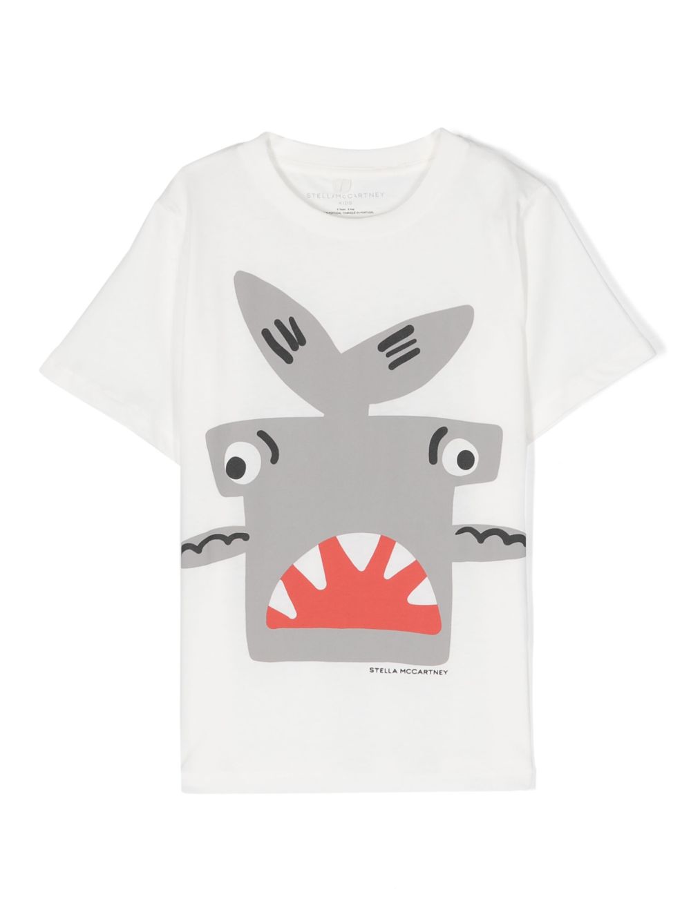 Stella McCartney Kids 鲨鱼印花棉T恤 - 白色