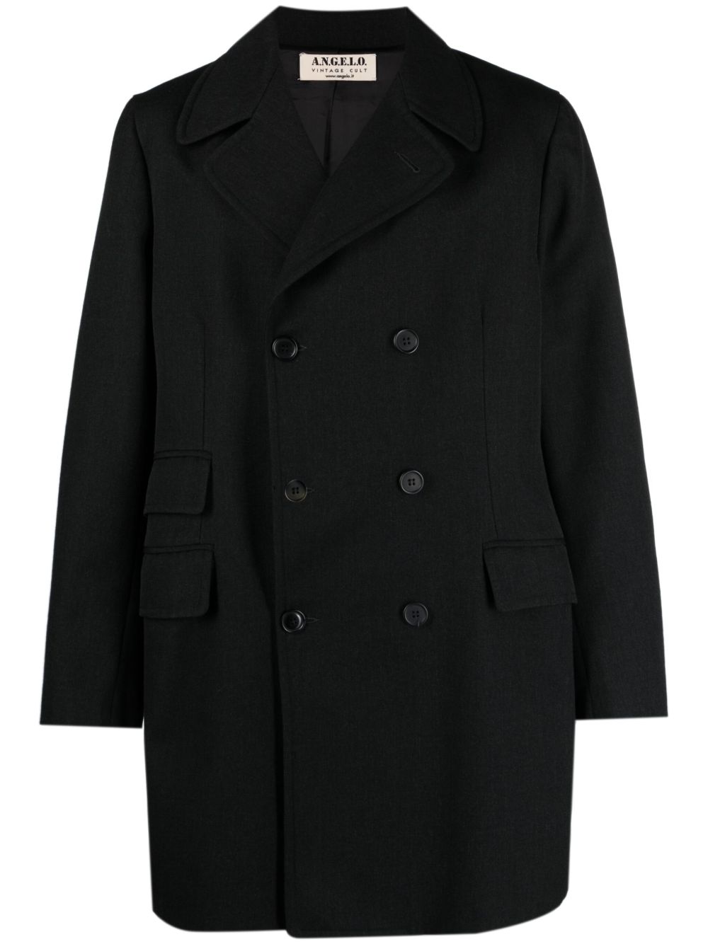 A.N.G.E.L.O. Vintage Cult 1970 double-breasted wool coat - 黑色