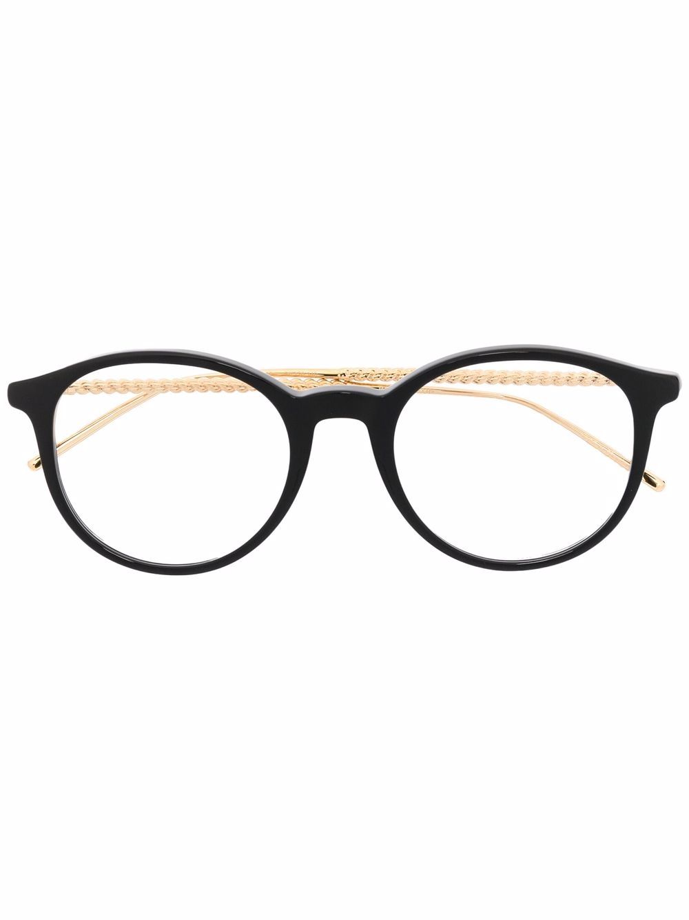 Boucheron Eyewear 圆框眼镜 - 黑色