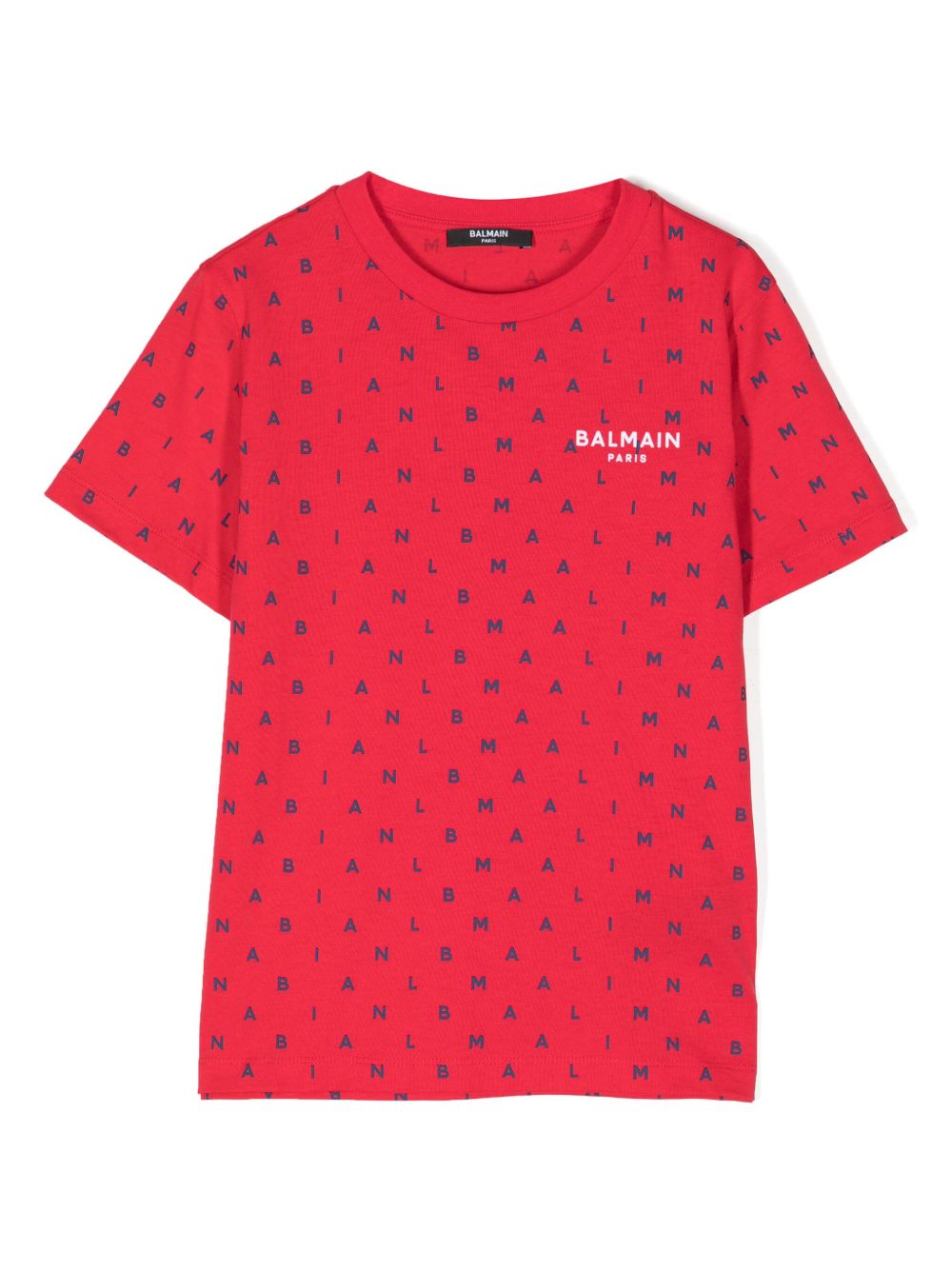 Balmain Kids logo印花棉T恤 - 红色