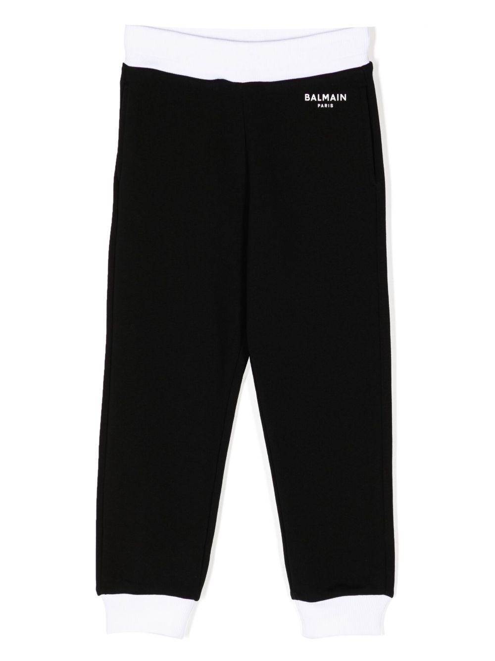 Balmain Kids logo印花棉运动裤 - 黑色