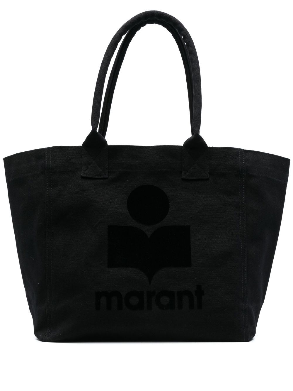 ISABEL MARANT Yenki 植绒logo托特包 - 黑色