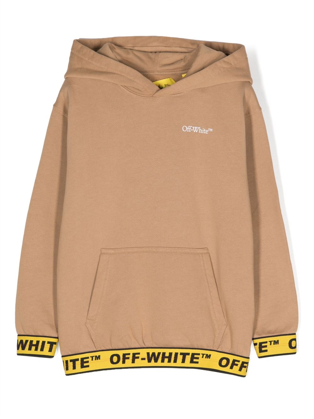Off-White Kids 棉logo边饰连帽衫 - 中性色