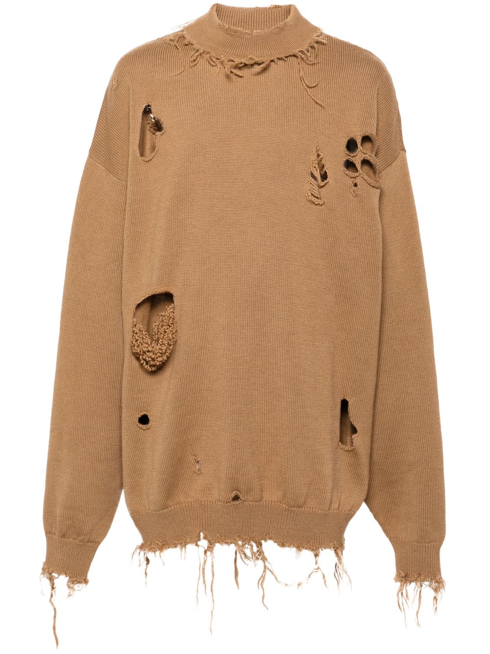 VETEMENTS Destroyed 毛衣 - 褐色