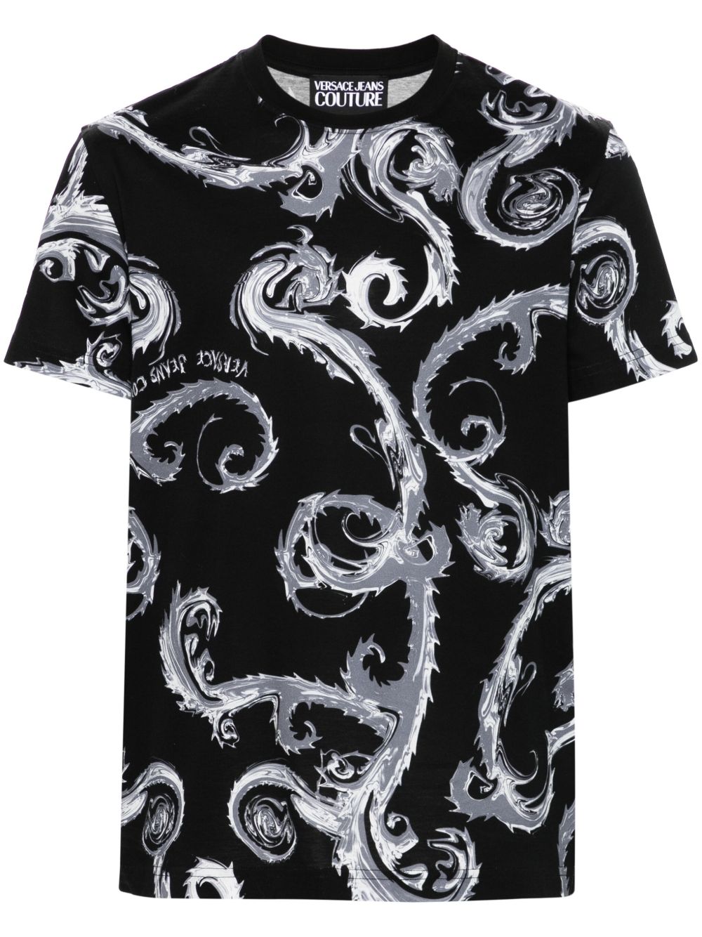 Versace Jeans Couture Barocco 印花棉T恤 - 黑色