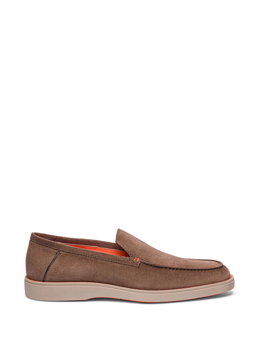 Santoni 绒面皮乐福鞋 - 褐色