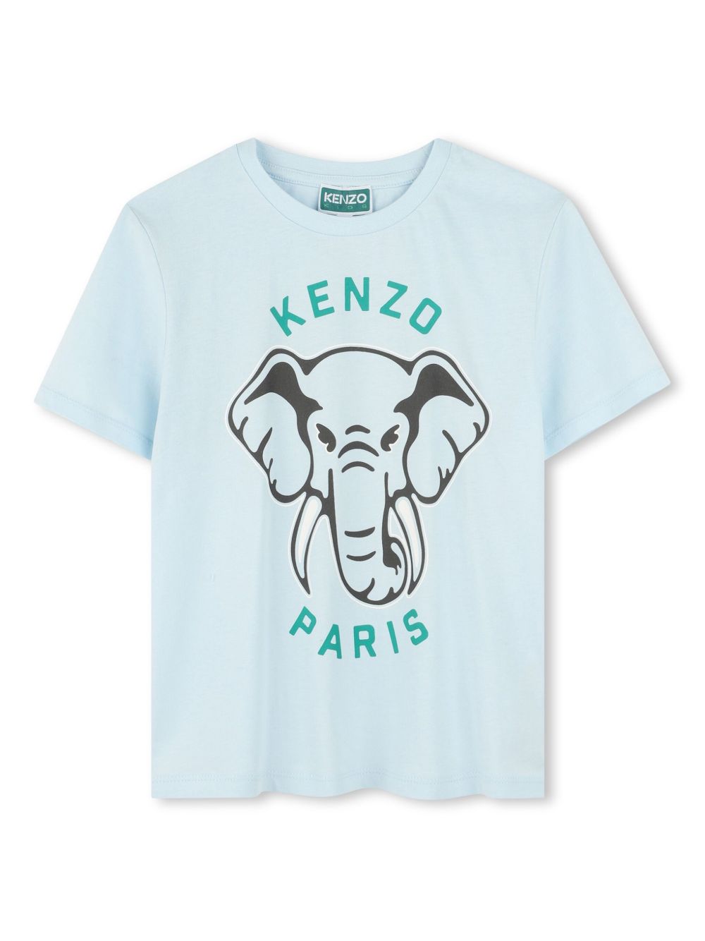 Kenzo Kids logo印花T恤 - 蓝色