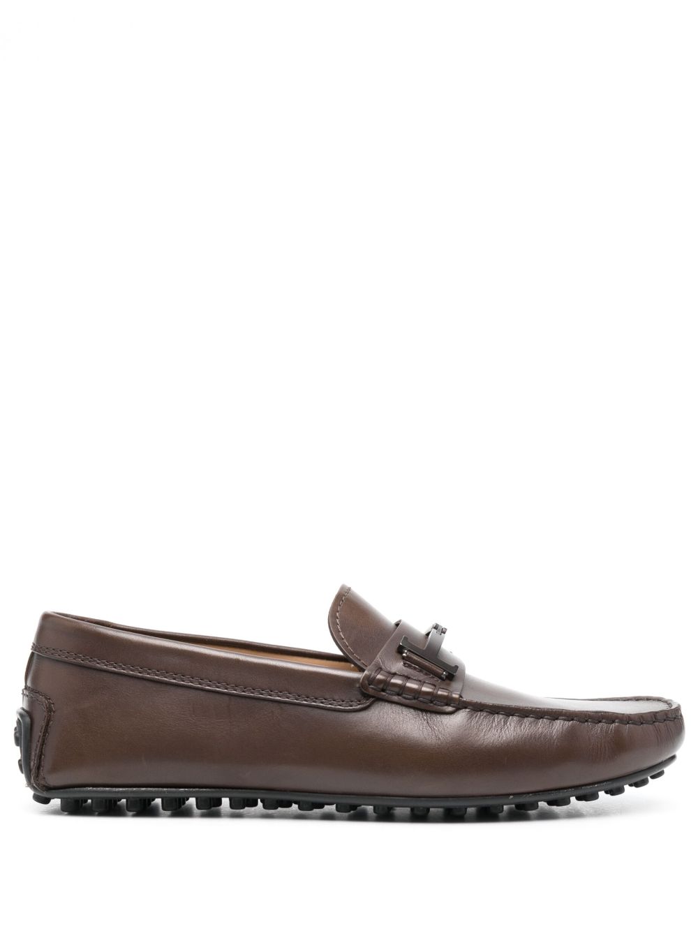 Tod's Gommino Double T 皮质乐福鞋 - 褐色