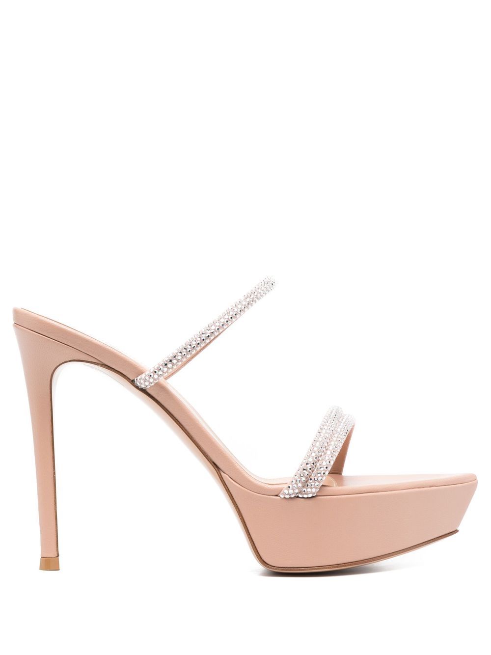 Gianvito Rossi 晶饰带水台式高跟凉鞋 - 中性色