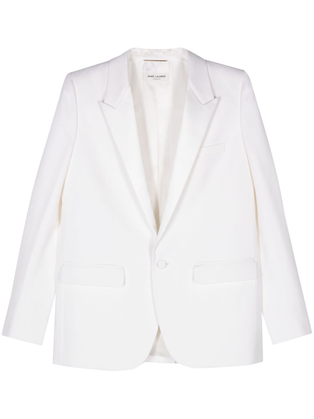 Saint Laurent 单排扣塔士多夹克 - 白色