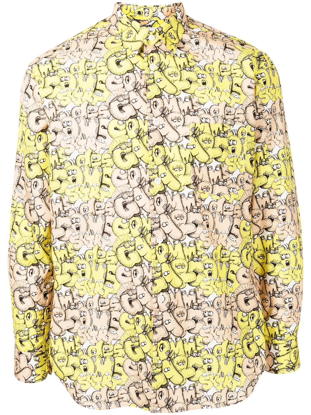 Comme Des Garçons Shirt 图案印花衬衫 - 黄色