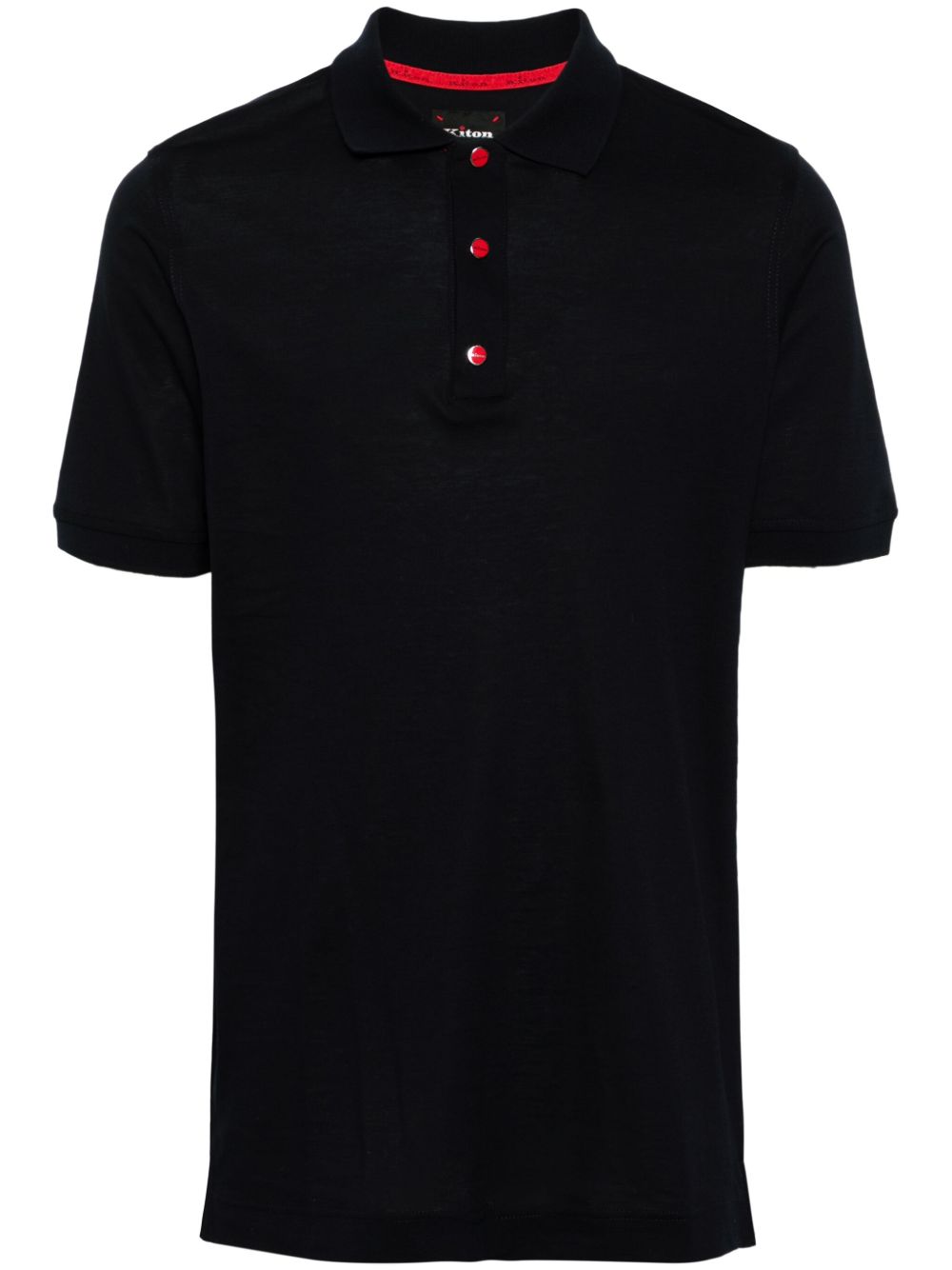 Kiton 珠地布编织polo衫 - 蓝色