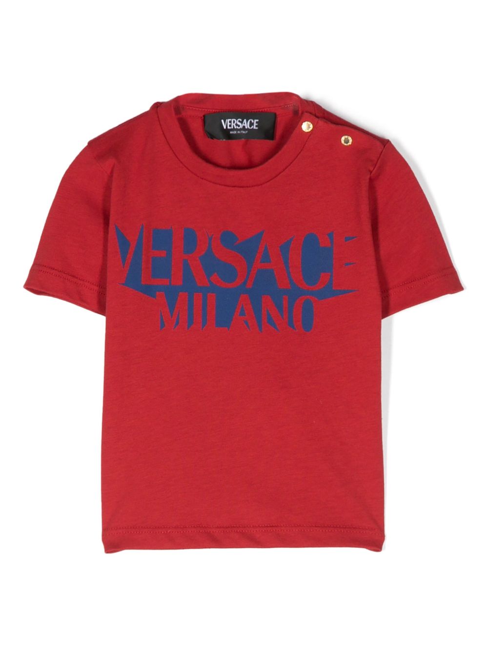 Versace Kids logo印花棉T恤 - 红色