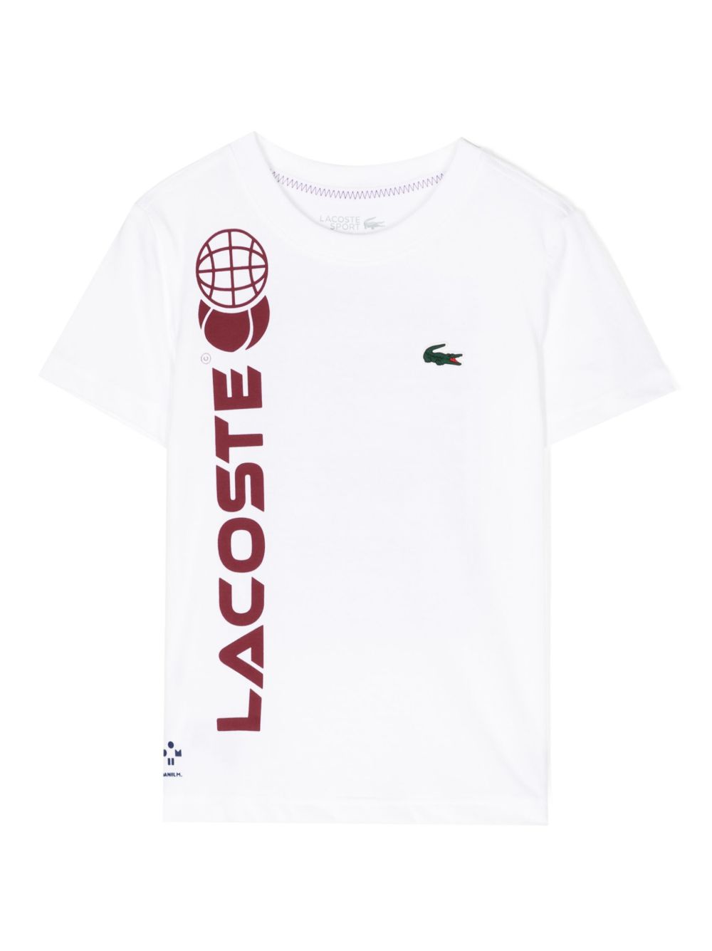 Lacoste Kids logo 贴花短袖T恤 - 白色