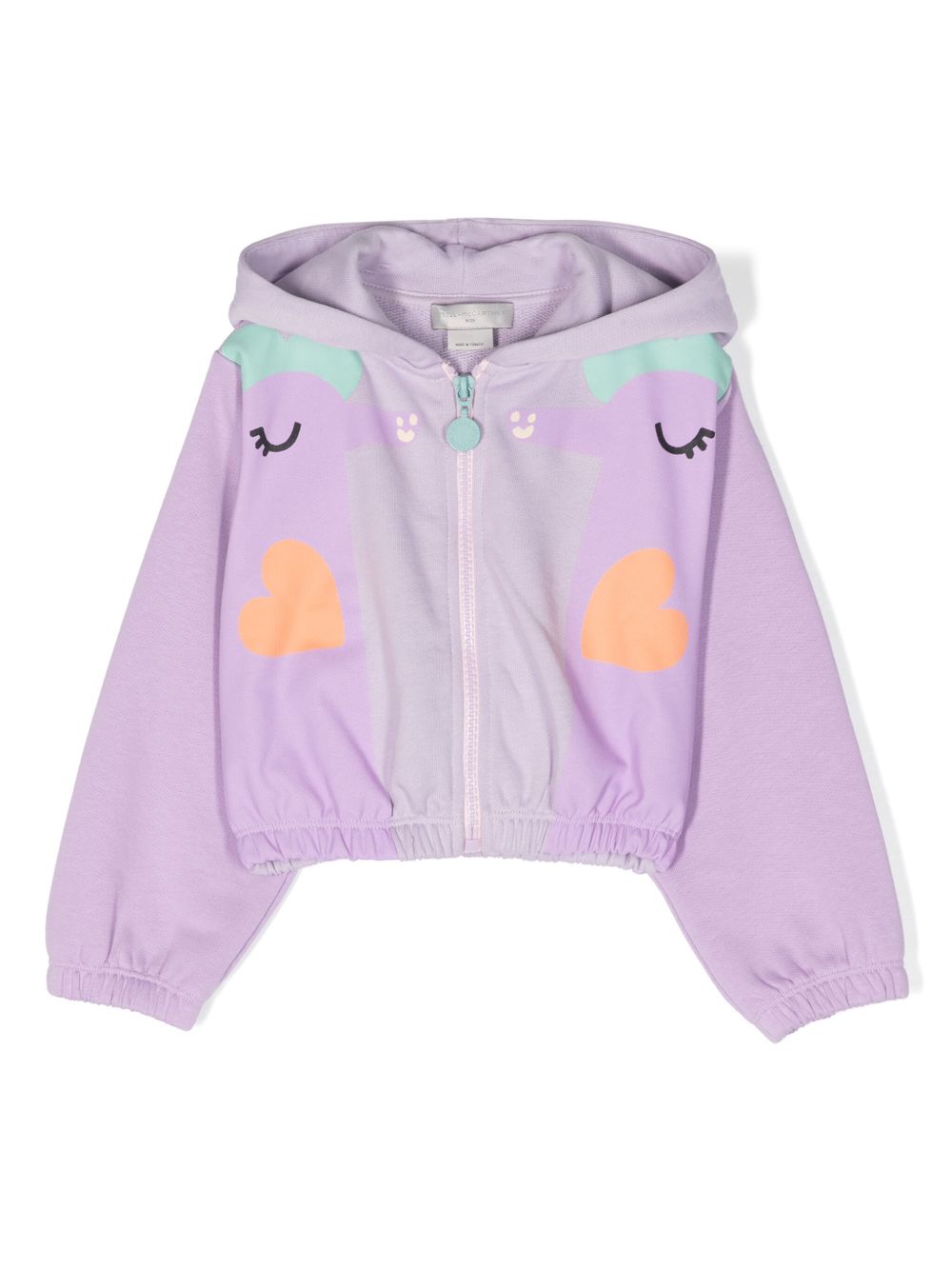 Stella McCartney Kids 图案印花棉连帽衫 - 紫色