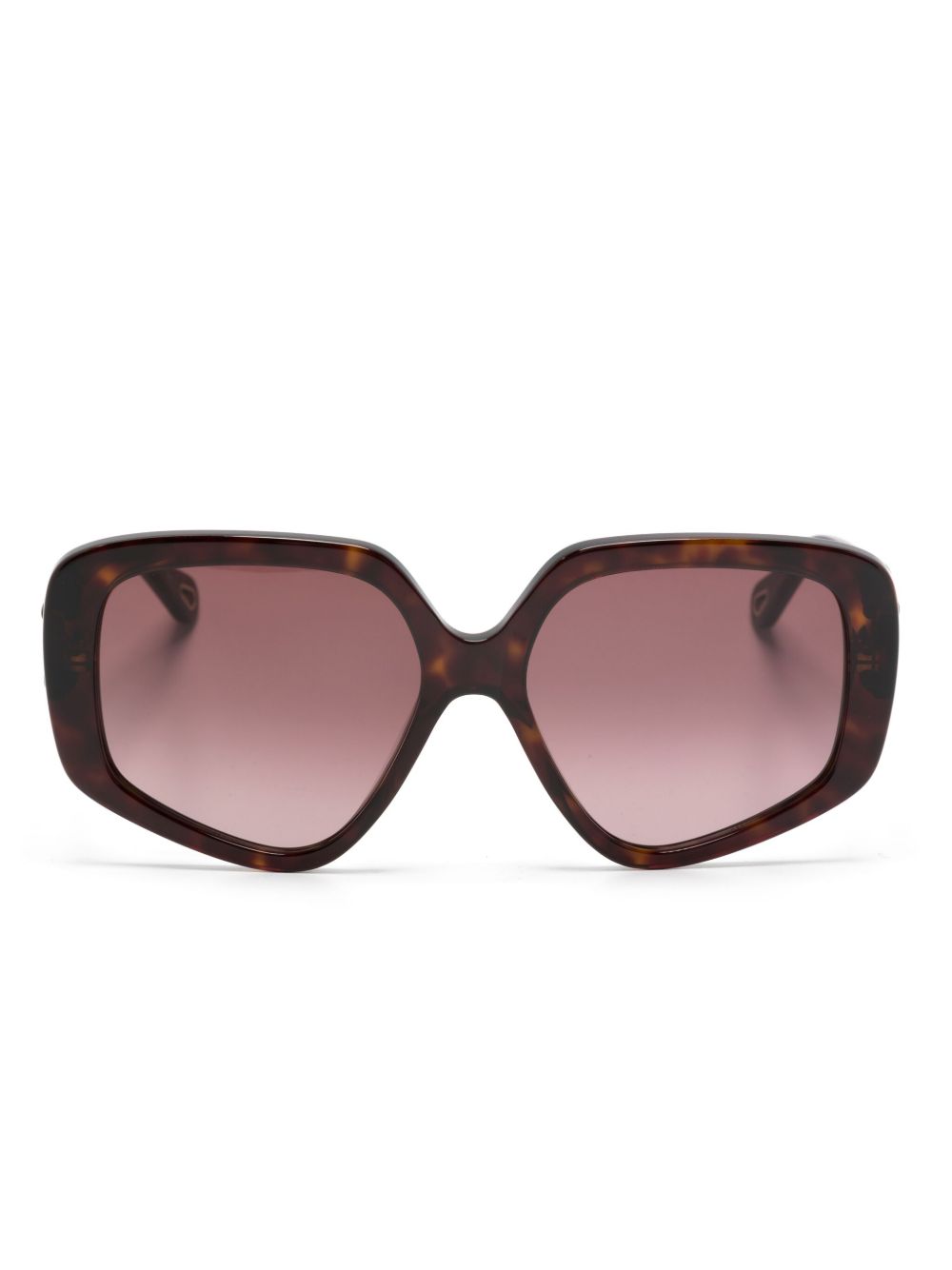 Chloé Eyewear Mony 超大镜框太阳眼镜 - 褐色