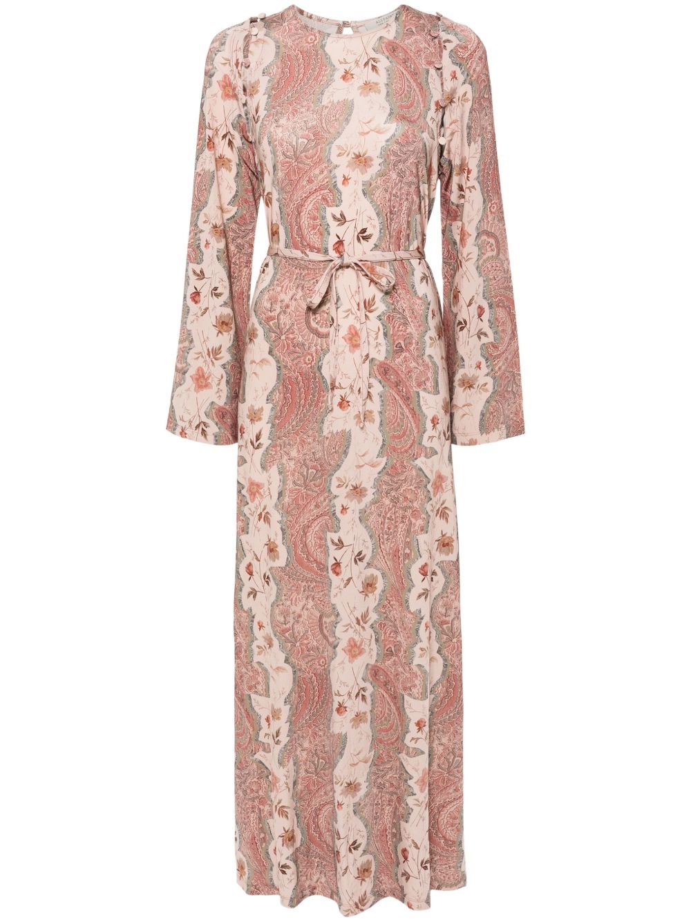 AllSaints Susannah Cascade 束腰超长连衣裙 - 粉色