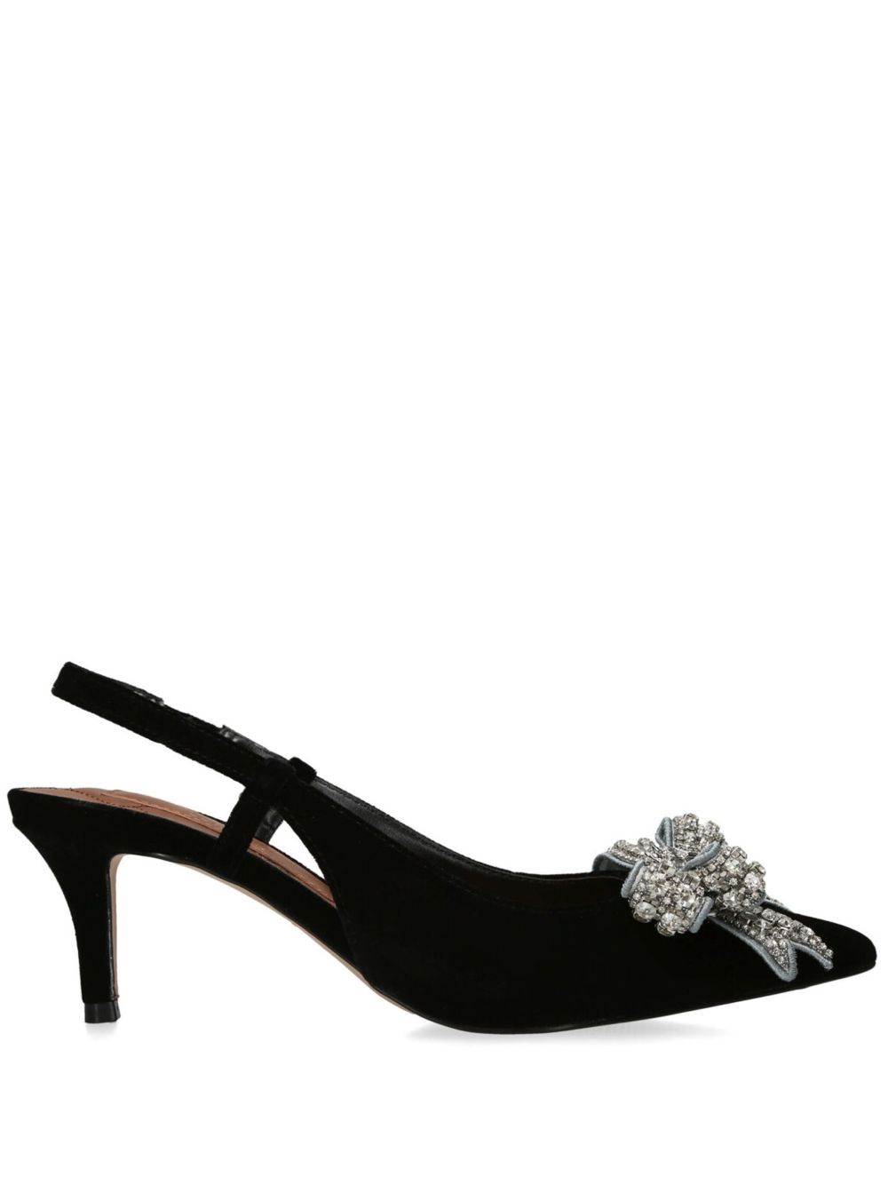 Kurt Geiger London Belgravia 丝绒裹踝高跟鞋 - 黑色