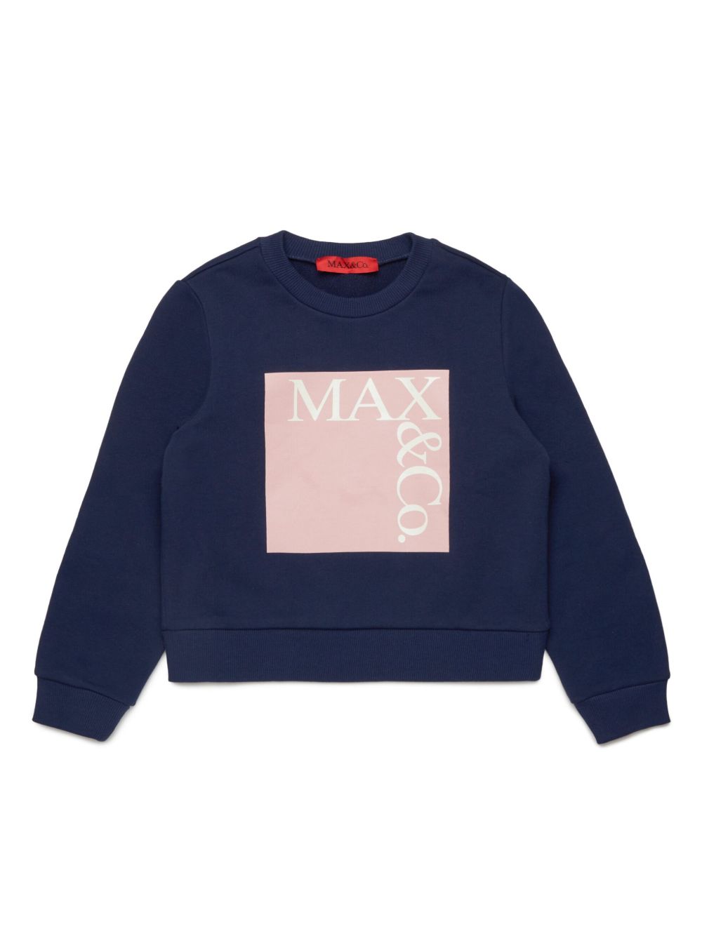 MAX&Co. Kids logo标记棉卫衣 - 蓝色