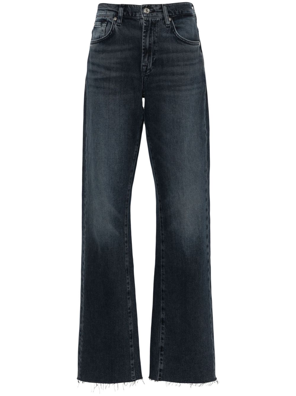 7 For All Mankind Tess 高腰直筒牛仔裤 - 蓝色