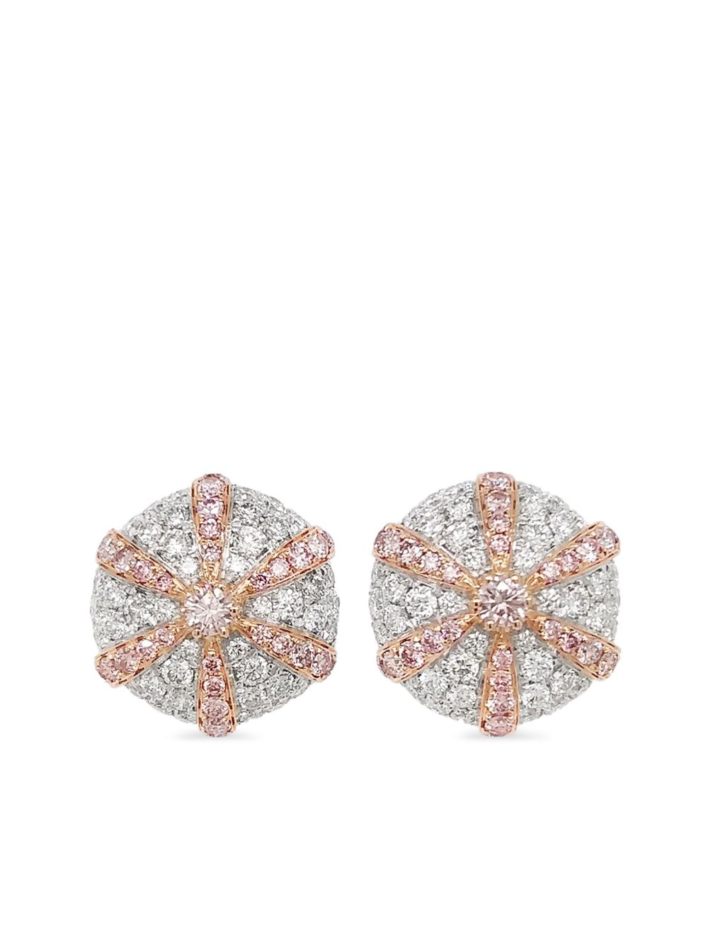 HYT Jewelry 铂金钻石耳环 - 银色