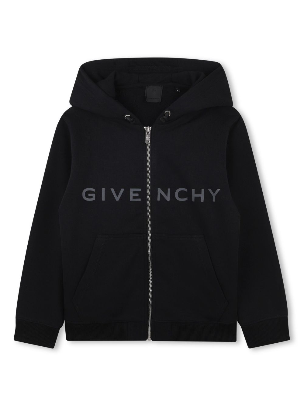 Givenchy Kids logo印花连帽衫 - 黑色