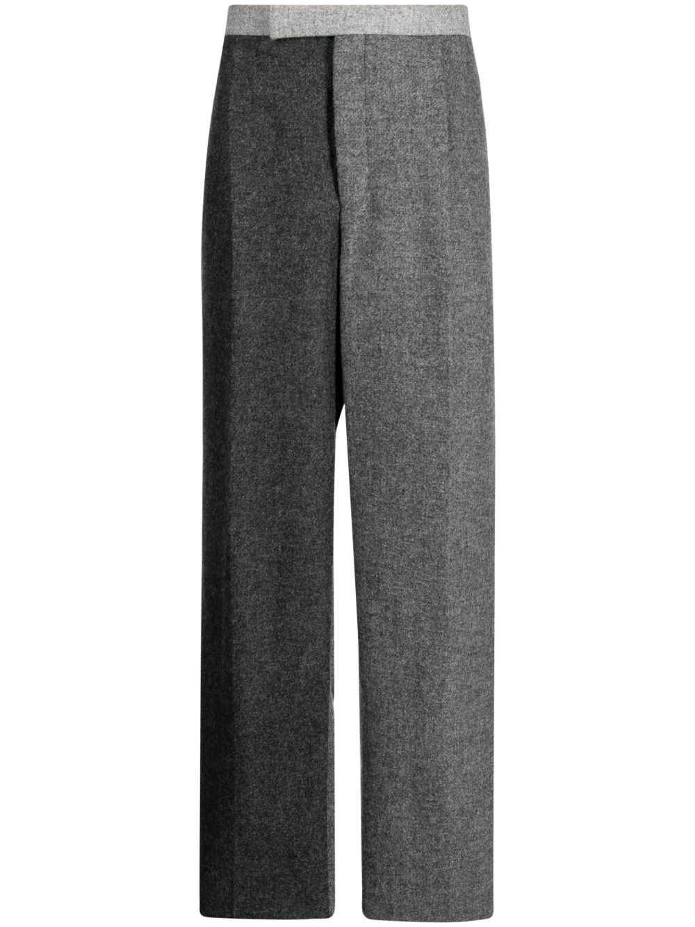 Thom Browne 双色羊毛阔腿裤 - 灰色