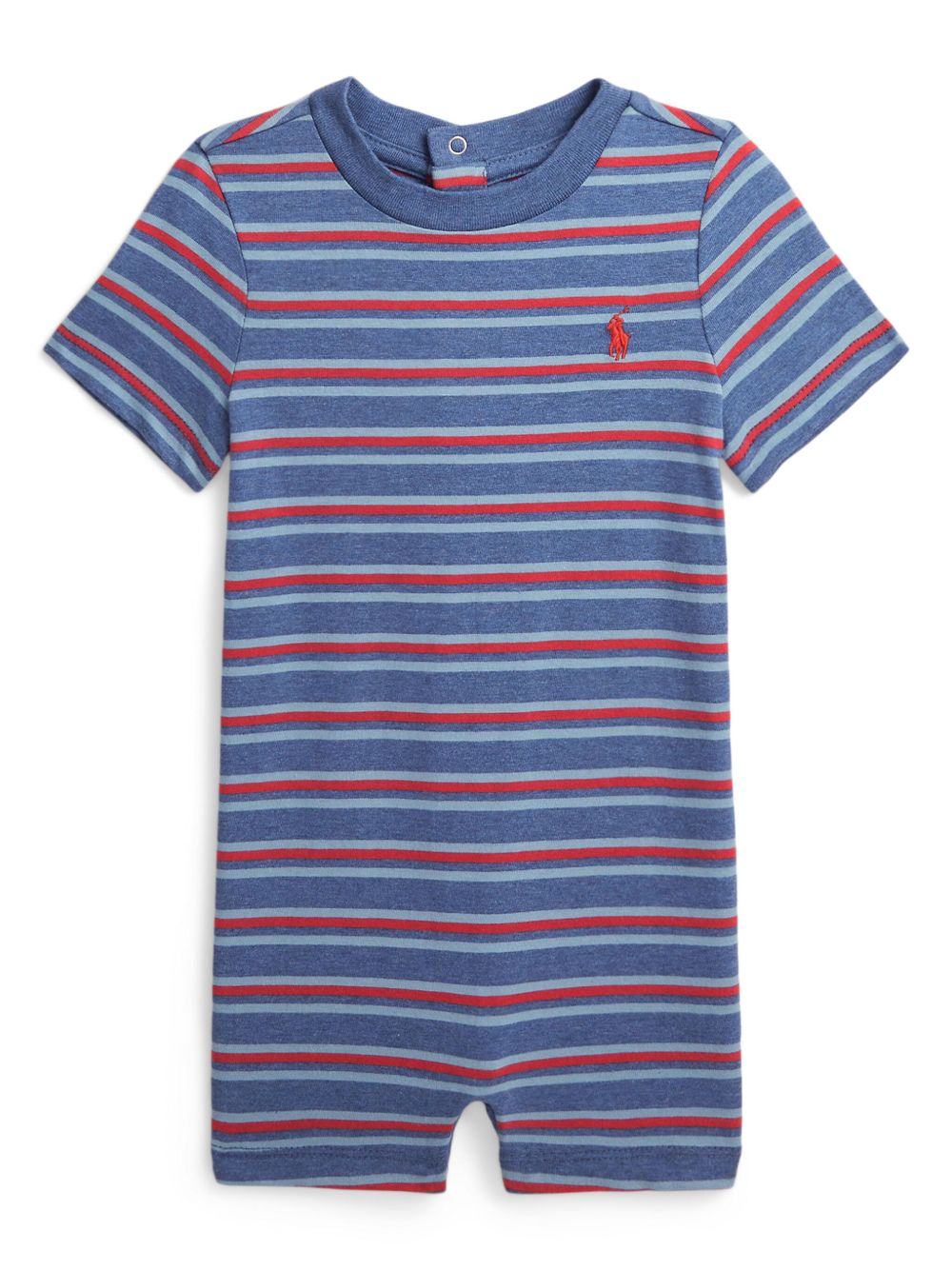 POLO RALPH LAUREN KIDS 条纹棉连体衣 - 蓝色