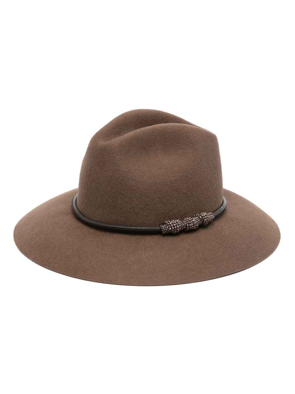 Brunello Cucinelli 串珠细节帽子 - 褐色