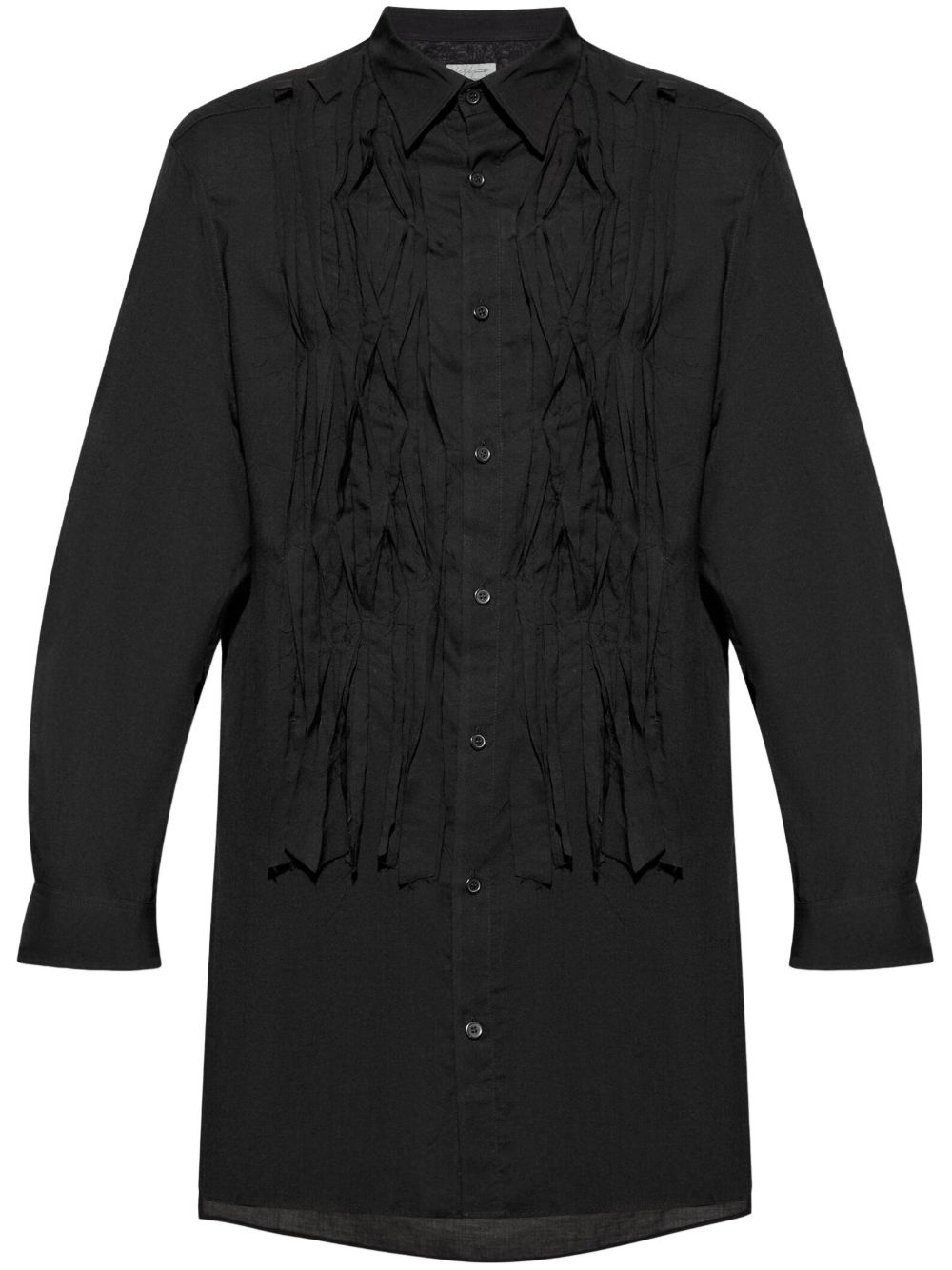 Yohji Yamamoto 褶饰衬衫 - 黑色