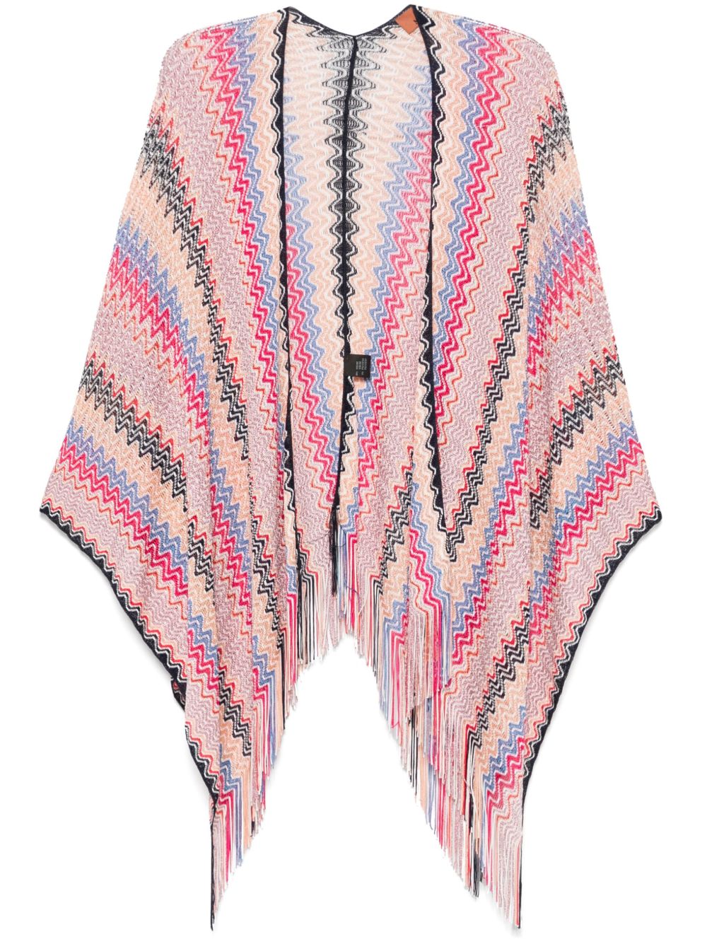 Missoni Z字形图案编织斗篷 - 粉色