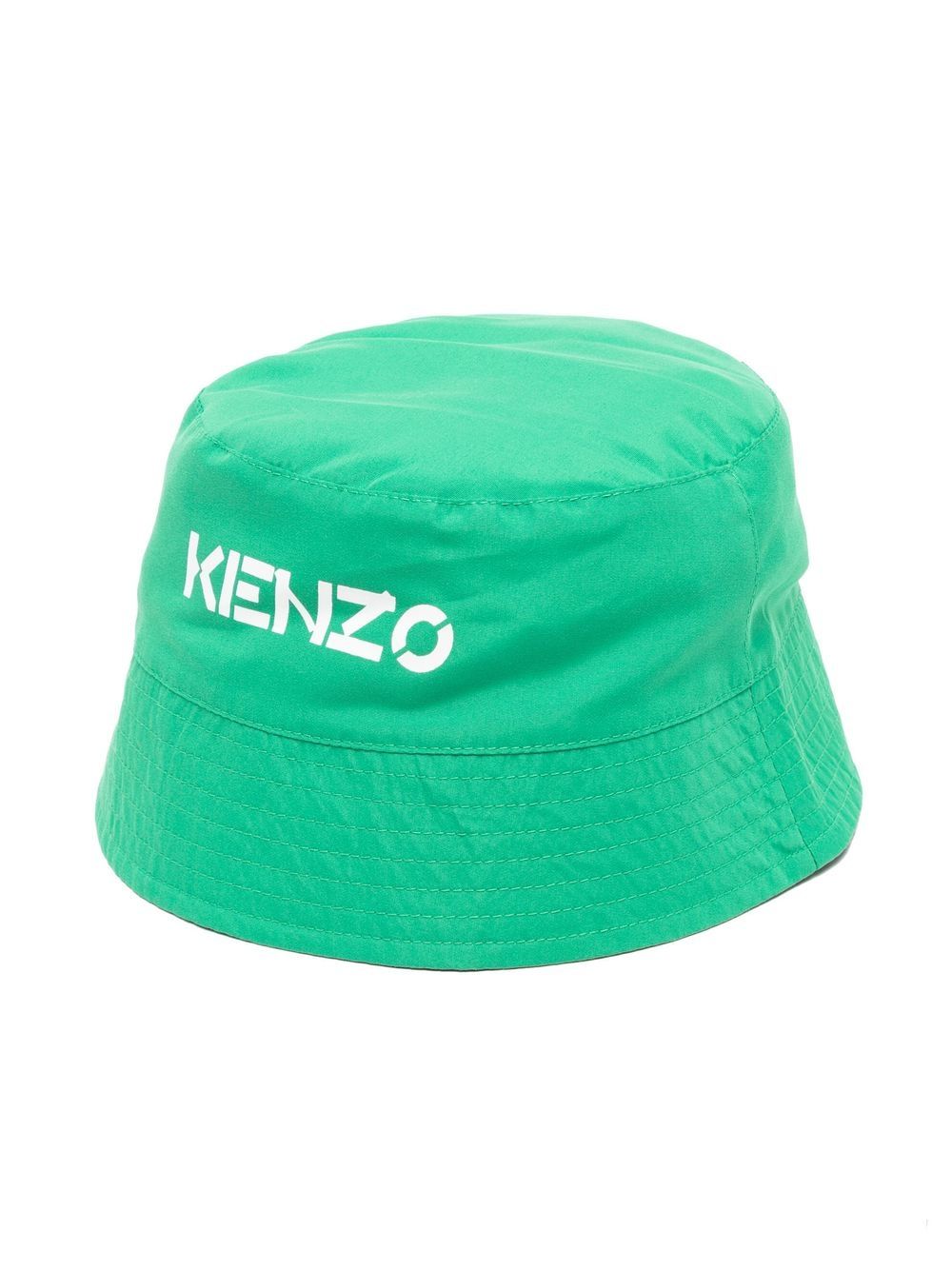 Kenzo Kids logo印花双面渔夫帽 - 绿色