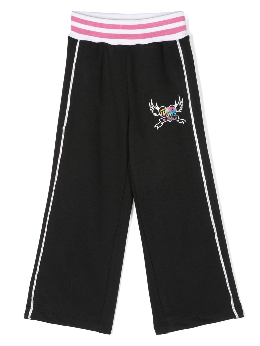 Chiara Ferragni Kids logo印花运动裤 - 黑色